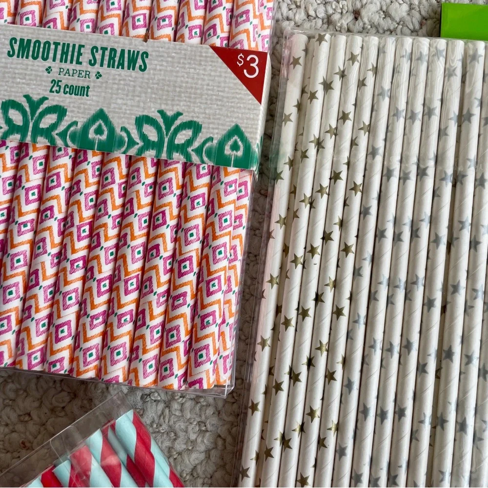 PAPER STRAWS BUNDLE‎ + WOODEN SCOOP!!